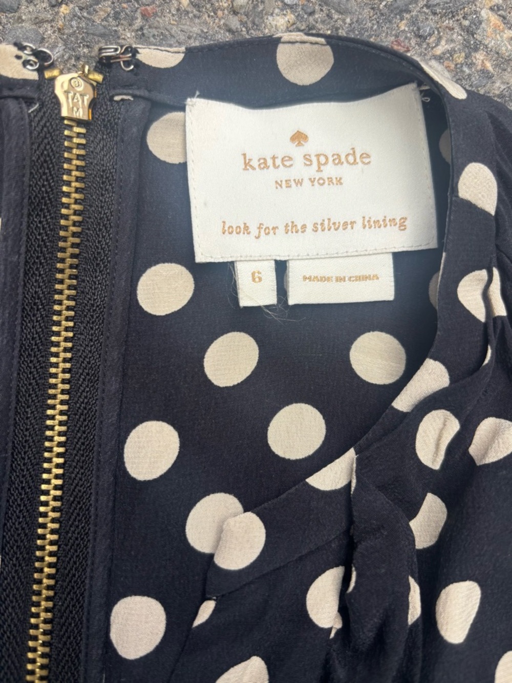 100% silk Kate Spade Polka Dot Wedding Guest Dress Size 6 - Picture 5 of 6